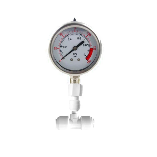 PureSec Water Pressure Gauge Oil Filled Stainless-Steel 2-1/2