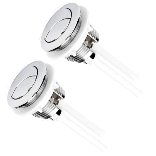 Gcroet Toilet Parts,Toilet Button,2 Pcs Standard 38 Mm Toilet Buttons with Four Rods Dual Push Button Toilet Flush Button for Toilet Closestool Cistern Replacement Accessories (Silver).