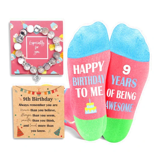 VENLLNEV 9 Year Old Girl Birthday Gifts, Gifts for 9 Year Old Girls, 9th 9yr Old Girl Birthday Gift Ideas, Socks for 9 Year Old, 9 Year Old Girl Birthday Gifts for Girls Daughter Granddaughter Niece
