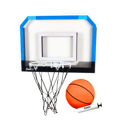 Franklin Sports Over the Door Indoor Mini-Basketball Hoop for Kids with Ball and Pump - Breakaway Pro Style Steel Rim – Shatter Resistant Backboard