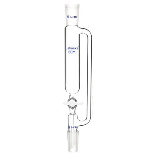 Labasics 50 ml Pressure Equalizing Addition Funnel, Borosilicate Glass Dropping Funnel 24/40 Joint with PTFE Stopcock for Laboratory