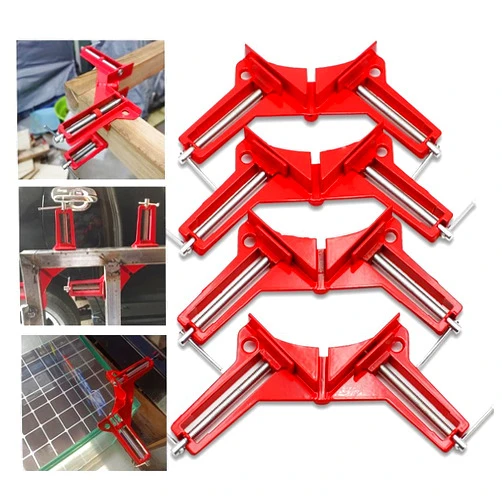 UNVARYSAM Corner Clamps for Woodworking, 90 Degree Clamps 4Pcs Right Angle Clamp Carpenter Square Woodworking Tools for DIY Framing, Shelving, Welding, Fish-tanks, Cabinets