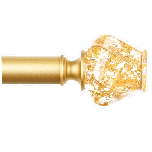 HOTOZON Curtain Rod Gold 32 to 58 Inch, HOTOZON Heavy Duty Curtain Rods for Windows, Decorative Single Drapery Rod with Exquisite Translucent Twisted Finials, Luxury Gold