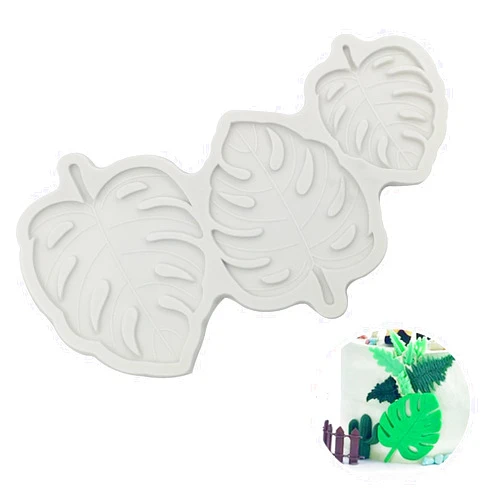 OPONIC Leaves Silicone Fondant Mold, Tropical Leaf Monstera Leafage Cake Decorating Mold for Chocolate Cookie Pastry Pies,Cake Cup Cake Candy Decoration,Polymer Clay