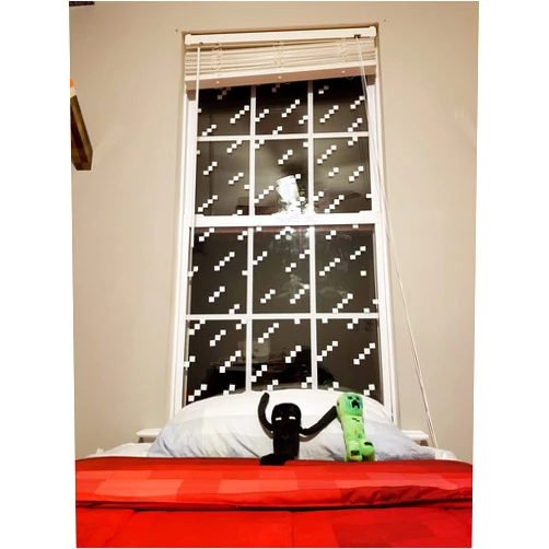 Handmade Pixel Window stickers Minecraft Game Style