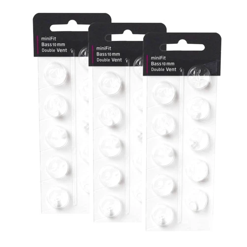 POKJET Hearing Aid Domes for Oticon MiniFit Double Vent Bass Domes: 3 Packs (10mm), Universal Domes for Oticon Hearing Aid Supplies