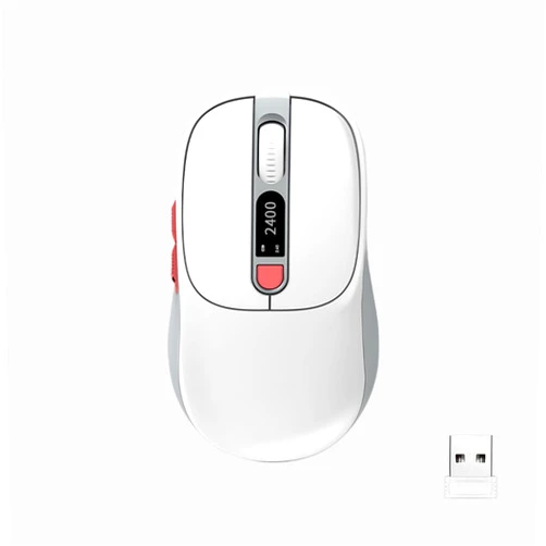 JMNofearer Wireless Mouse Dual BT & 2.4GHz Dual Mode Mouse USB Cordless Mice 4-Level Dpi Digital Display Side Button Type-C Charging Rechargeable Mouse