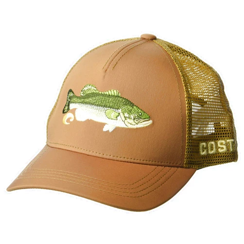 Costa Del Mar Unisex Adult Bass Stitched Trucker Hat, Working Brown