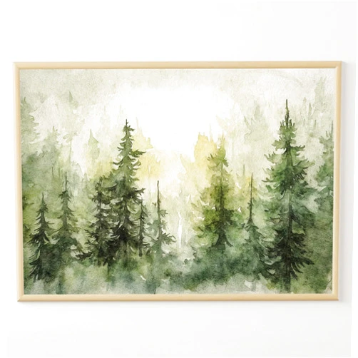 Custom Pine Forest Painting Pine Trees Art Print Evergreen Trees Artwork Greenery Wall Art Rustic Home DecorMeadow Painting Wildflowers Art Print Country Landscape Rural Wall Art Flowers Artwork