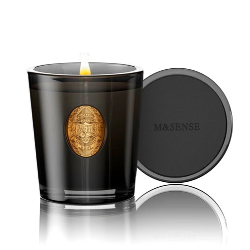 M&SENSE Natural Soy Wax, Crisp Chill Scented Small Room Candle Gift for Women and Men - 9.2 oz | 50 Hours Burn Time, Black |Luxury Home Scented and Home Décor
