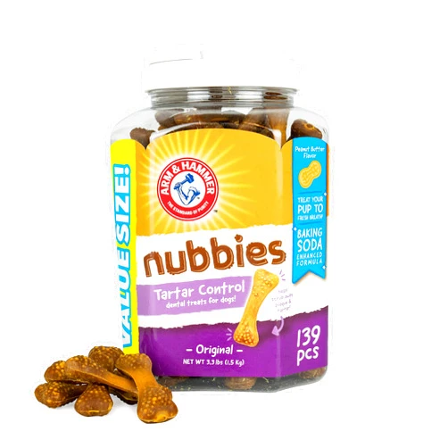Arm & Hammer for Pets Nubbies Dental Treats for Dogs from Arm and Hammer - Dog Dental Chews Fight Bad Dog Breath, Plaque & Tartar-Dog Dental Care, 139 Count(Pack of 1)