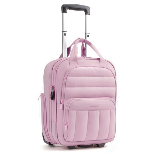 BAGSMART Small Underseat Carry on Luggage with Wheels, 16 inch Small Under Seat Luggage, Lightweight Travel Suitcase for Women, Mist Purple