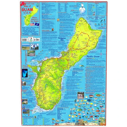 Guam Dive Map Laminated Poster By Franko Maps