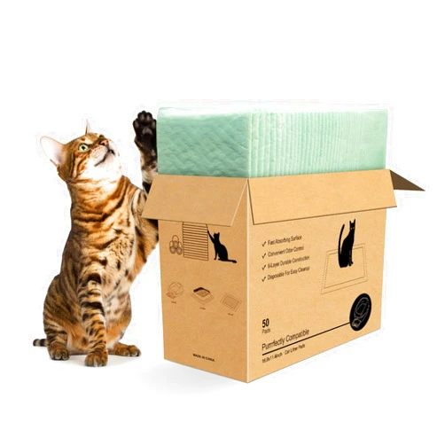 OYY 50PCS Cat Pads Generic Compatible Refills for Tidy Cats Breeze Litter System, Cat Liner Pads,Unscented Super Absorbent Pee Pad,16.9