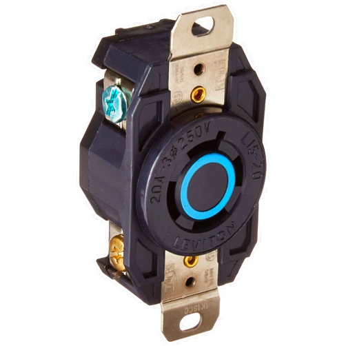 Leviton 20 Amp, 250 Volt, Flush Mount Locking Receptacle, Industrial Grade, 2420
