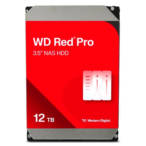 Western Digital 12TB WD Red Pro NAS Internal Hard Drive HDD - 7200 RPM, SATA 6 Gb/s, CMR, 256 MB Cache, 3.5