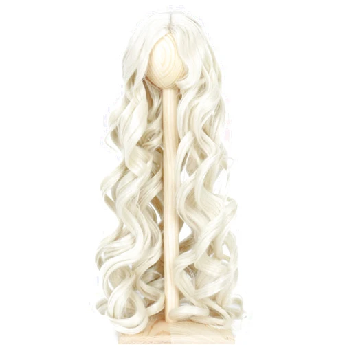 M MISS U HAIR Miss U Hair 8-9 Inch 1/3 BJD MSD DOD Pullip Dollfie Doll Wig Long Curly Hair Not for Human (Blonde)