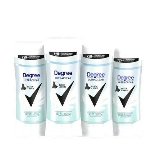 Degree Women's Black+White 4 Count Antiperspirant Balm 2.6 oz - Protects from Deodorant Stains, Fresh Scent, 48H Non-Stop Protection