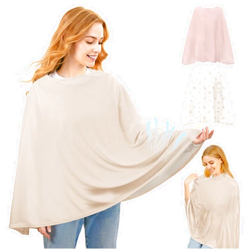 Basumee Nursing Cover for Breastfeeding Breathable Mesh 360 Full Privacy Nursing Wrap Multi-Use Breast Feeding Covers for Women Moms Feeding Essentials, 1 Pack