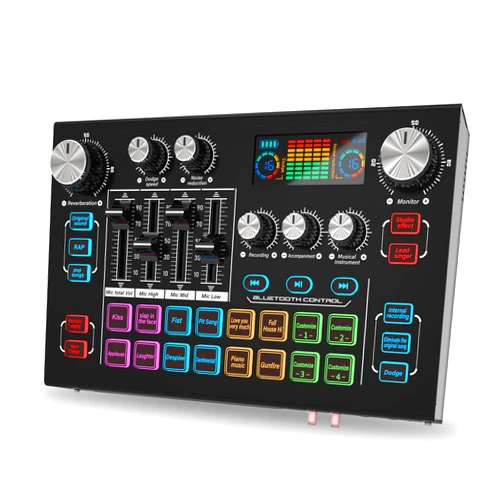 RHM X7 Podcast Equipment Bundle, Audio Mixer Interface with 48V Phantom Power & XLR Microphone Interface, 4 Voice Changing Modes, 16 Sound Effects, LCD Display, for PC/Phone/Streaming