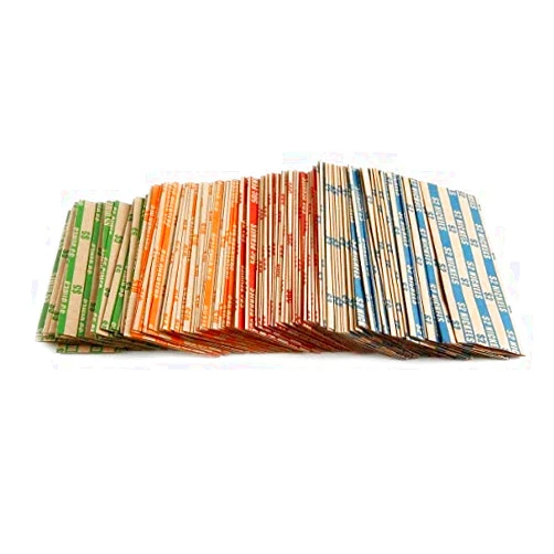 L LIKED 300 Assorted Flat Striped Coin Wrappers, 75 of Each Pennies, Nickels, Dimes and Quarters