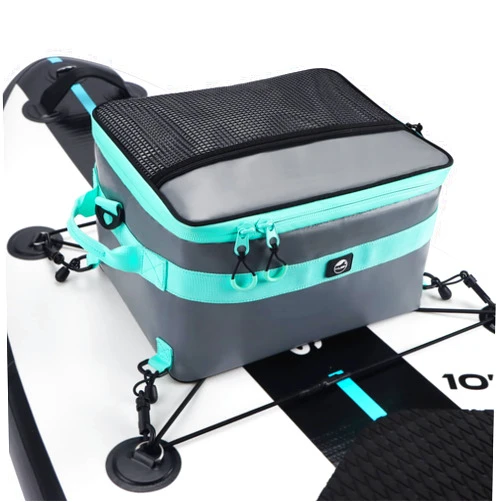 YVLEEN Waterproof Paddle Borad Cooler, SUP Cooler Durable PVC Material Paddle Board Deck Bag with Mesh Top Pocket, Adjustable Straps, Super Capacity for Stand-Up Paddleboard and Kayaking Accessories…