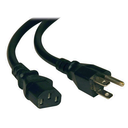 Tripp Lite Heavy Duty Computer Power Cord, 15A, 14AWG (NEMA 5-15P to IEC-320-C13), 10-ft. (P007-010) , Black