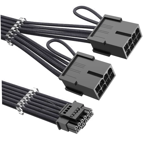 Agtray RTX 4070Ti PCIe 5.0 Power Cable Extender, 12VHPWR 16Pin(12+4) Male to 2x8Pin Female 16AWG Sleeved Extension Cord with Cable Combs Compatible for GPU GeForce RTX 4070Ti, RTX 4070 (13.3in, Black)