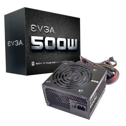 EVGA 500 W1, 80+ WHITE 500W Power Supply( 100-W1-0500-KR)