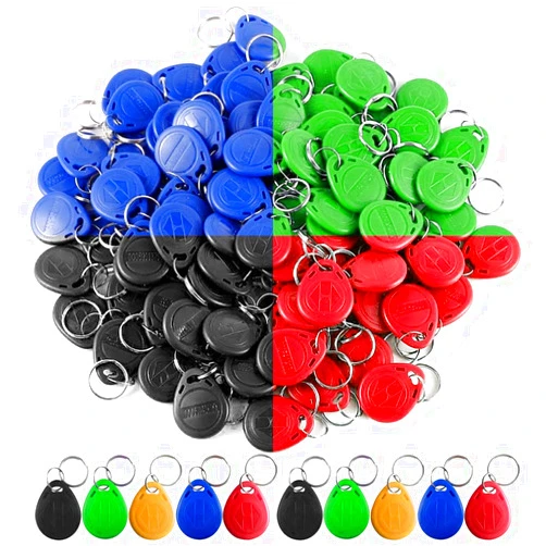 JasugKEY 100pcs 125KHz RFID Key Fob Access Control Card, ABS Electric Lock Token Tags, EM4100 Card, ISO14443A Compliant, Read Only, Can Not Write