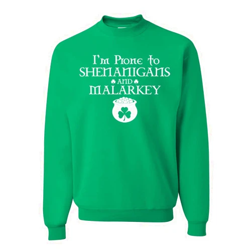 Wild Bobby Go Luck Yourself | Shamrock Design St. Patrick's Day Unisex Crewneck Graphic Sweatshirt