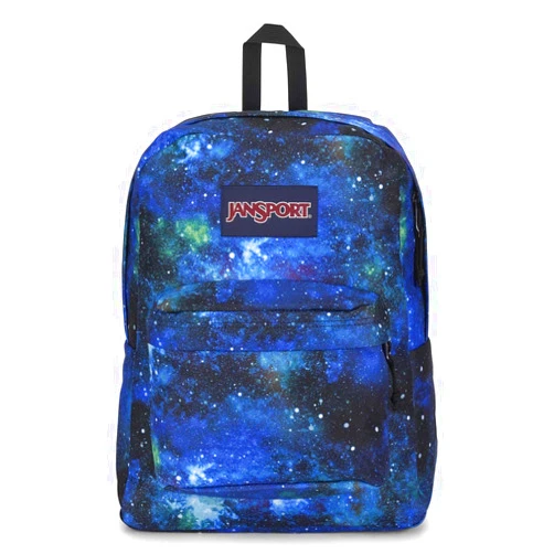 JanSport SuperBreak One Backpack - Durable, Lightweight Bookbag with 1 Main Compartment, Front Utility Pocket with Built-in Organizer - Premium Backpack, Cyberspace Galaxy