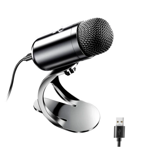 LIANGSTAR USB Computer Microphone, Podcast Mic Desktop with Mute Button for Recording Streaming, Omnidirectional Condenser, Plug&Play Stand with Volume Control for PC, Laptop, Mac, YouTube