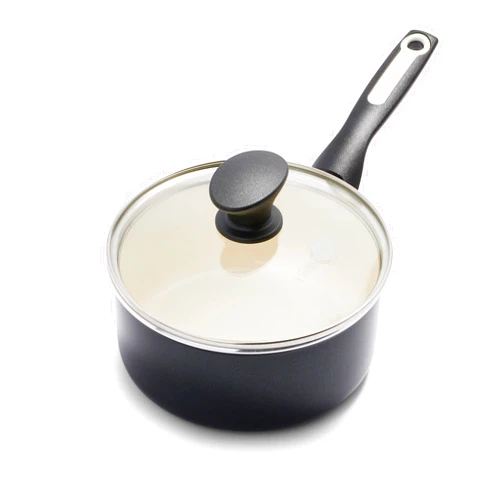 GreenPan Rio Healthy Ceramic Nonstick 2QT Saucepan Pot with Lid, PFAS-Free, Dishwasher Safe, Black