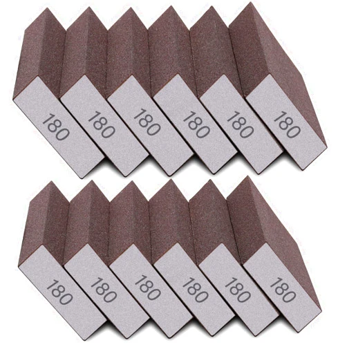 Tanbupu 12Pcs Sanding Sponge 180 Grit Fine Sanding Blocks for Drywall Metal Wood Washable and Reusable
