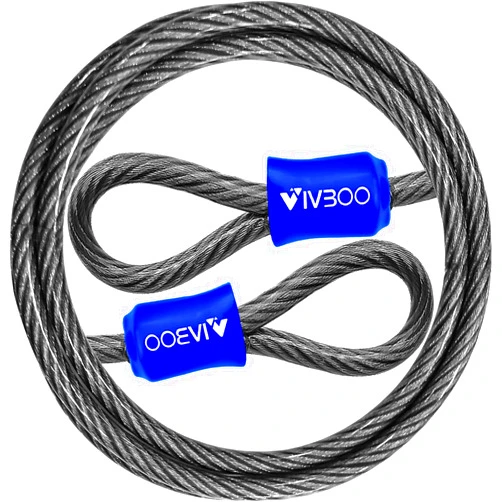 VIVBOO 1/2Inch Heavy-Duty Security Cable Lock with Loops 4FT/6FT/8FT/10FT Bike Lock Cable Steel Cable Chain Locks for Outside