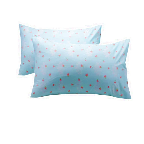 WBYCOTBED 2 Piece Blue Pillowcase for Hair and Skin, 100% Cotton Standard Size Pillow Cover with Envelope Closure, 20x30 Inches