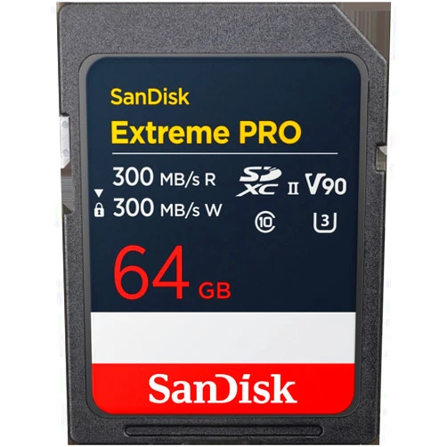 SanDisk 64GB Extreme PRO SDXC UHS-II Memory Card - Up to 300MB/s Read and Write speeds, V90, 8K, 4K UHD, SD Card - SDSDXDM-064G-GN4IN
