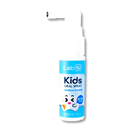 LAB 52 LAB52 Kids Oral Spray, Toddler Toothpaste Helper for Cavity Repair and Fresh Breath, Children Anticavity with Fluoride Free for Newborn to Preschoolers, Xylitol Vanilla Flavor