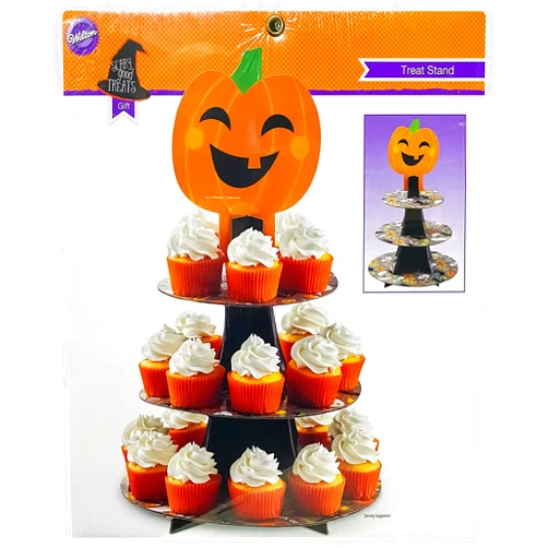 Wilton Halloween Reusable 3 Tier Round Cardboard Cupcake Stand Tower