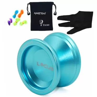 MAGICYOYO Yoyo for Kids Responsive Yo-yos Beginner Yoyos V6 LOCUS Space Metal Yo-yo Pro Yo Yo Set Light Blue