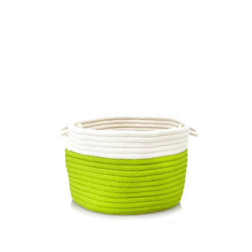 Colonial Mills Indoor/Outdoor Two-Toned Storage Basket, Bright Green