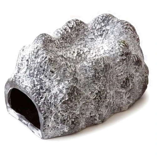 Exo Terra Wet Rock Moisture Retaining Ceramic Reptile Cave,Grey,Large
