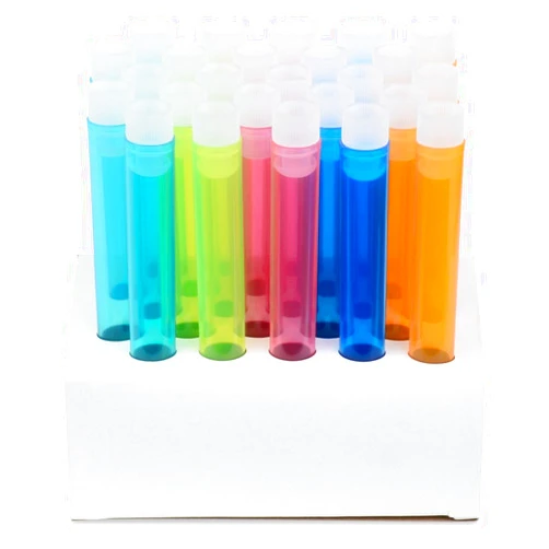 Karter Scientific 16x125mm Assorted PP Plastic Test Tubes, Flange Caps, Cardboard Rack - Pack 25, Karter Scientific 56A38