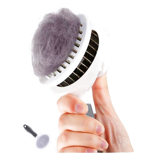 EMMiuss Cat Brush, Self Cleaning Slicker Brushes for Shedding and Grooming Removes Loose Undercoat, Mats and Tangled Hair Grooming Comb for Cats Dogs Brush Massage-Self Cleaning