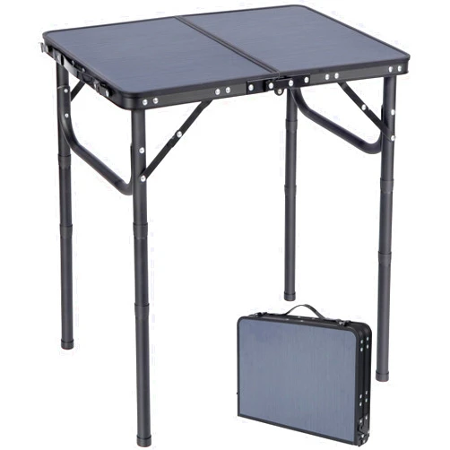 RedSwing Small Folding Table Adjustable Height, Lightweight and Portable Aluminum Frame Camping Table for Outdoor Indoor Picnic, 2 Feet, Grey