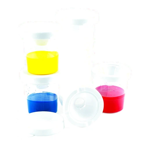 Colorations No-Spill White Lid Tempera Paint Cups for Kids Value Classroom Pack Painting Supply (10 pack), Model:10WPC