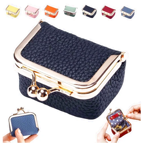 Yilia Leather Mini Jewelry Box, Vintage Mini Jewelry Organizer for Women, Mini Pu Wallet, Portable Leather Coin Purse Travel Jewelry Storage Organizer Case for Rings, Earrings, Bracelets, Necklaces (Black)