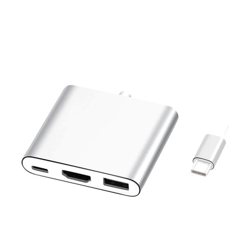 AISONK USB-C to HDMI Adapter, USB 3.1 Type C to HDMI 4K Multiport AV Converter with USB 3.0 Port Mac HDMI Adapter,USB-C Digital AV Multi Port Adapter for MacBook Pro/ S8+/S9+/Projector/Monitor（Gray）