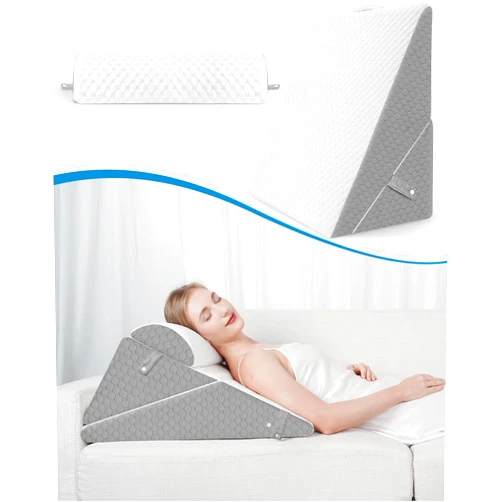 Forias Wedge Pillows Set for Sleeping Bed Wedge Pillow for After Surgery 9&12 Inch Adjustable Triangle Pillow Wedge with Premium Half-Moon Memory Foam Bolster Pillow for Acid Reflux Gerd Snoring